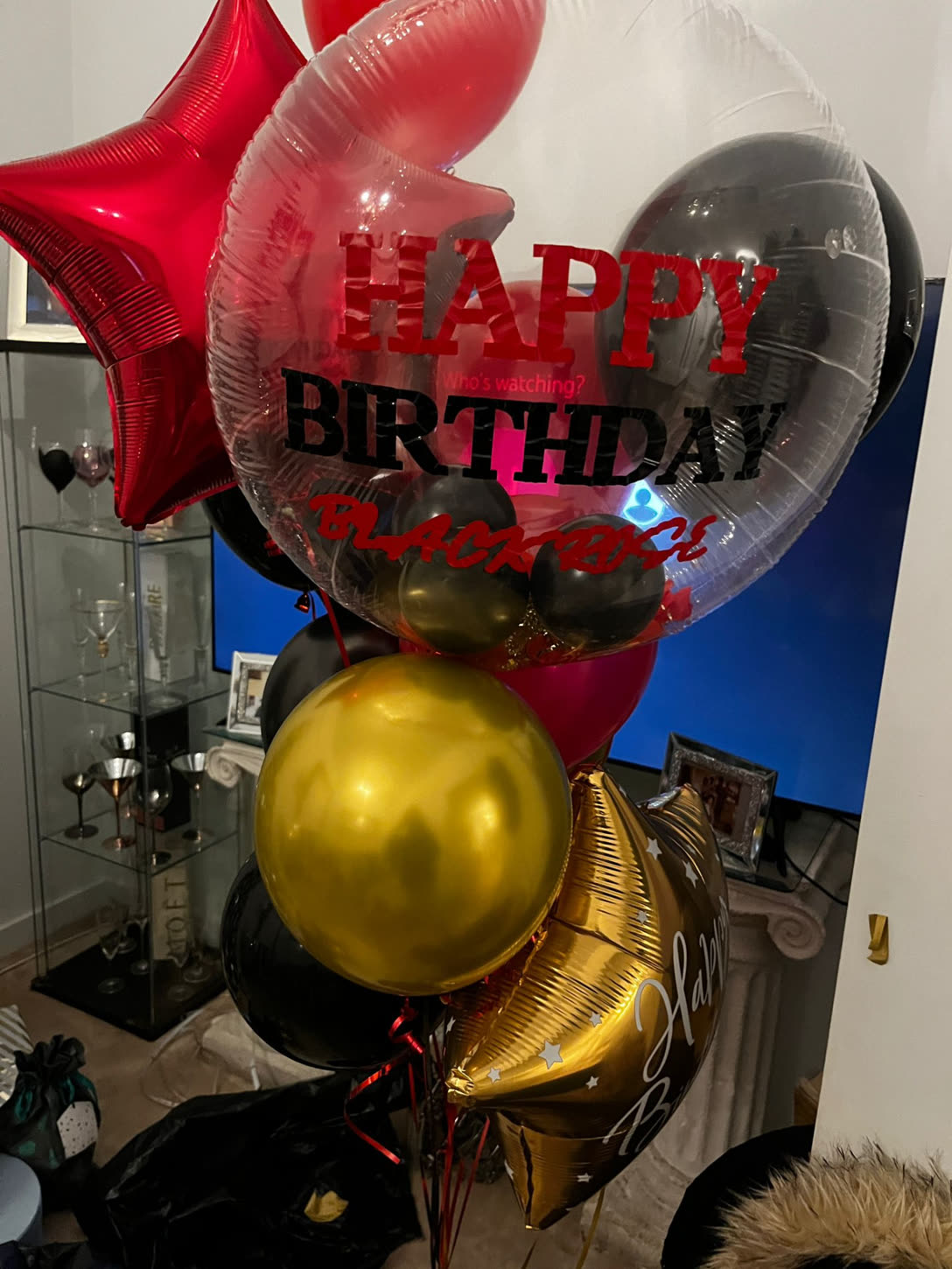 Themed birthday balloon bouquet with bubble & star foils